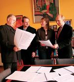 Left to right: John Polglase, Professor Graeme Koehne, Natalie Williams and Professor Charles Bodman Rae
Photo by Candy Gibson