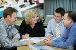 From left: PMP participants Nicholas Deufel (Dimensions Data Australia), presenter Alina Lebed, Terry ODonnell (University of Adelaide) and Peter Youil (Joe White Maltings Pty Ltd)