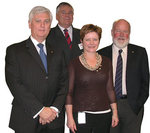 From left: Deputy Vice Chancellor (Research) Professor Alan Johnson, Mr John Terlet, Hon. Karlene Maywald and Professor Grant Sutherland