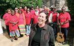 Maureen Ritchie (front) is thanked by the CASM choir, Keriba Wakai
Photo by David Ellis