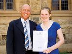 From right:
Andy Thomas Scholar Kylie Bedwell with Further Education Minister Paul Caica
Photo by Ben Searcy