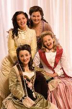 Among the cast of <i>Little Women</i> at the Dunstan Playhouse are University of Adelaide music graduates (back, from left) Eleanor Blythman and Sally-Anne Russell and (front left) Jessica Dean, pictured with fellow cast member Kylie Bailey
Photo courtesy of the State Theatre Company of SA