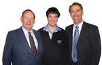From left: The Hon. Dr Bruce Eastick, Co-Patron Chairman of the Roseworthy Campus and Student Fund, with University of Adelaide student and scholarship recipient Brendan Wallis, and Locky McLaren, President of the Roseworthy Old Collegians Association