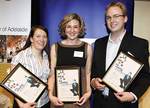 Young Investigator Award winner Cadence Minge (centre) with runners up Katie Tooley and Simon Wilksch
Photo by Jo-Anna Robinson