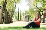 PhD student Sarah Cockerell at one of Adelaides best-known Avenues of Honour, Alexandra Avenue at Rose Park
Photo by David Ellis