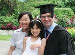 Simon Joyce with wife Josephine Chung and daughter Chloe