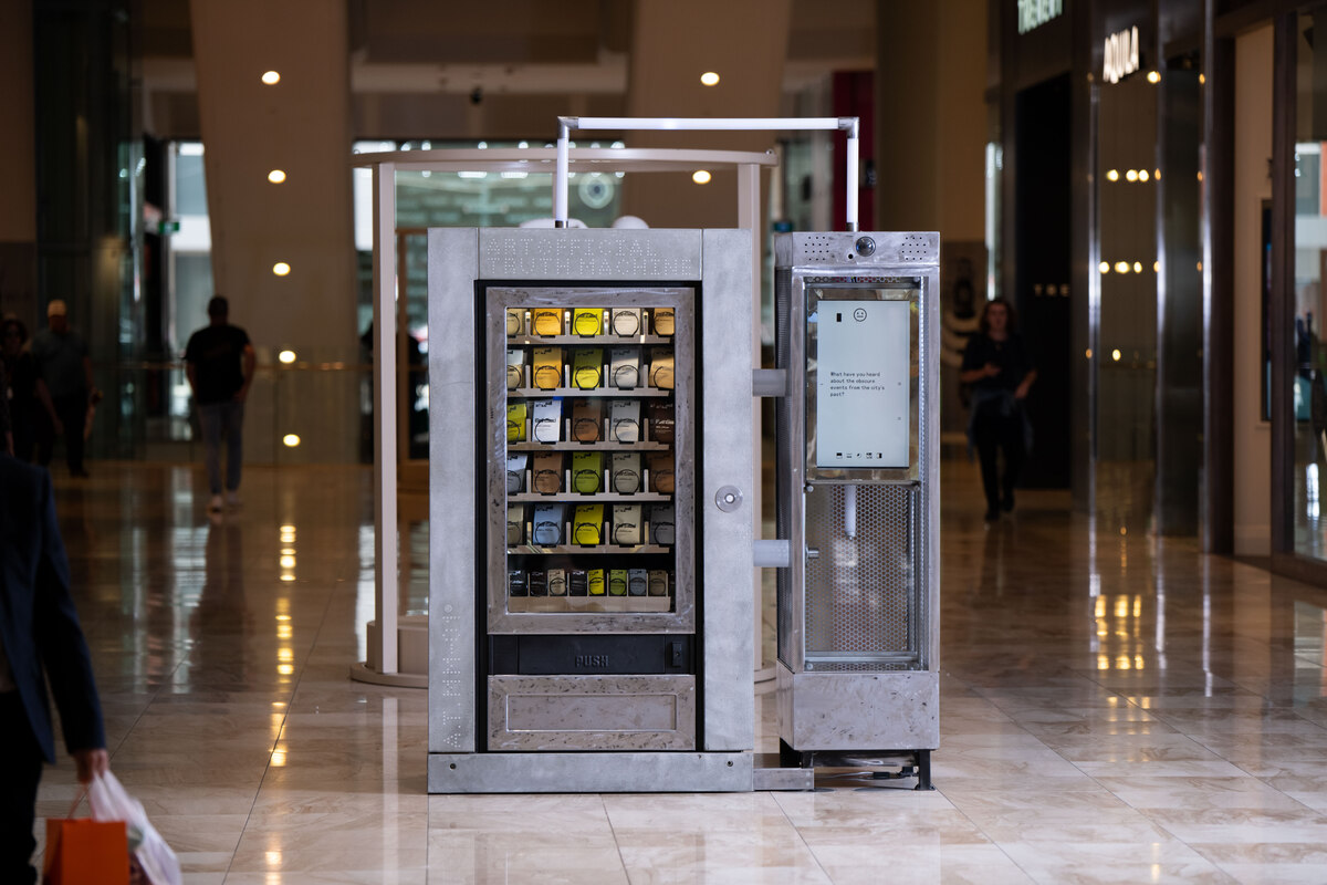 AI art vending machine seeks human connection, not money Australian