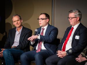 From left: Professor Peter Bartlett, Brendan Hopper, Michael Brown MP