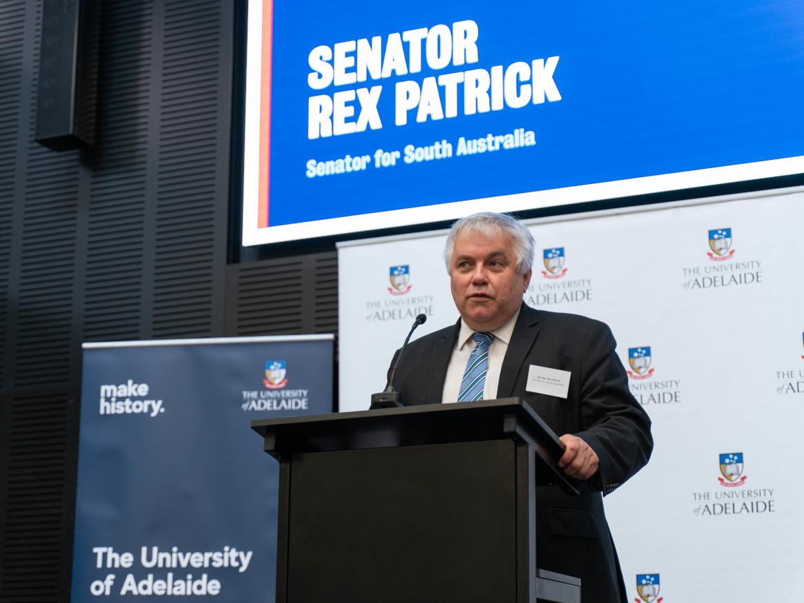 Senator Rex Patrick speaks at the launch of the Centre for Augmented Reasoning