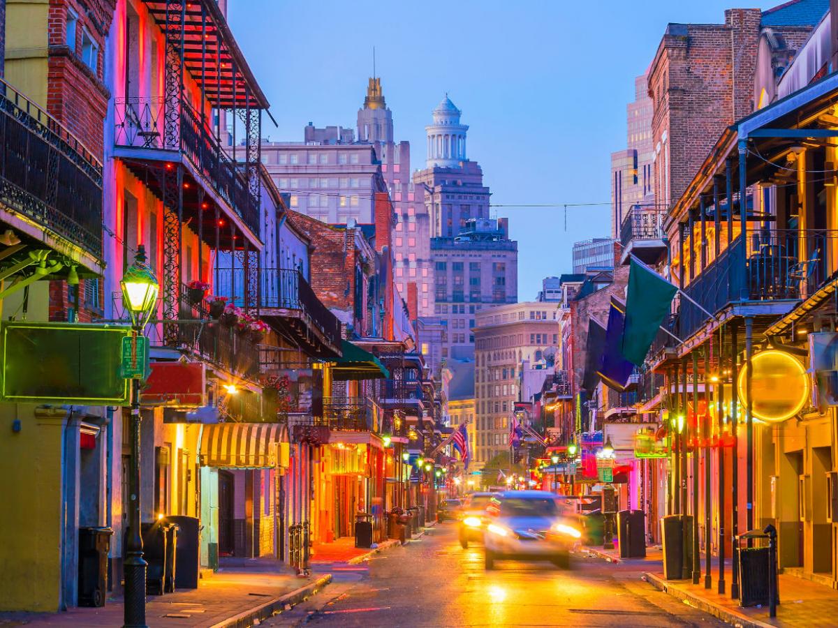 New Orleans Bourbon Street view