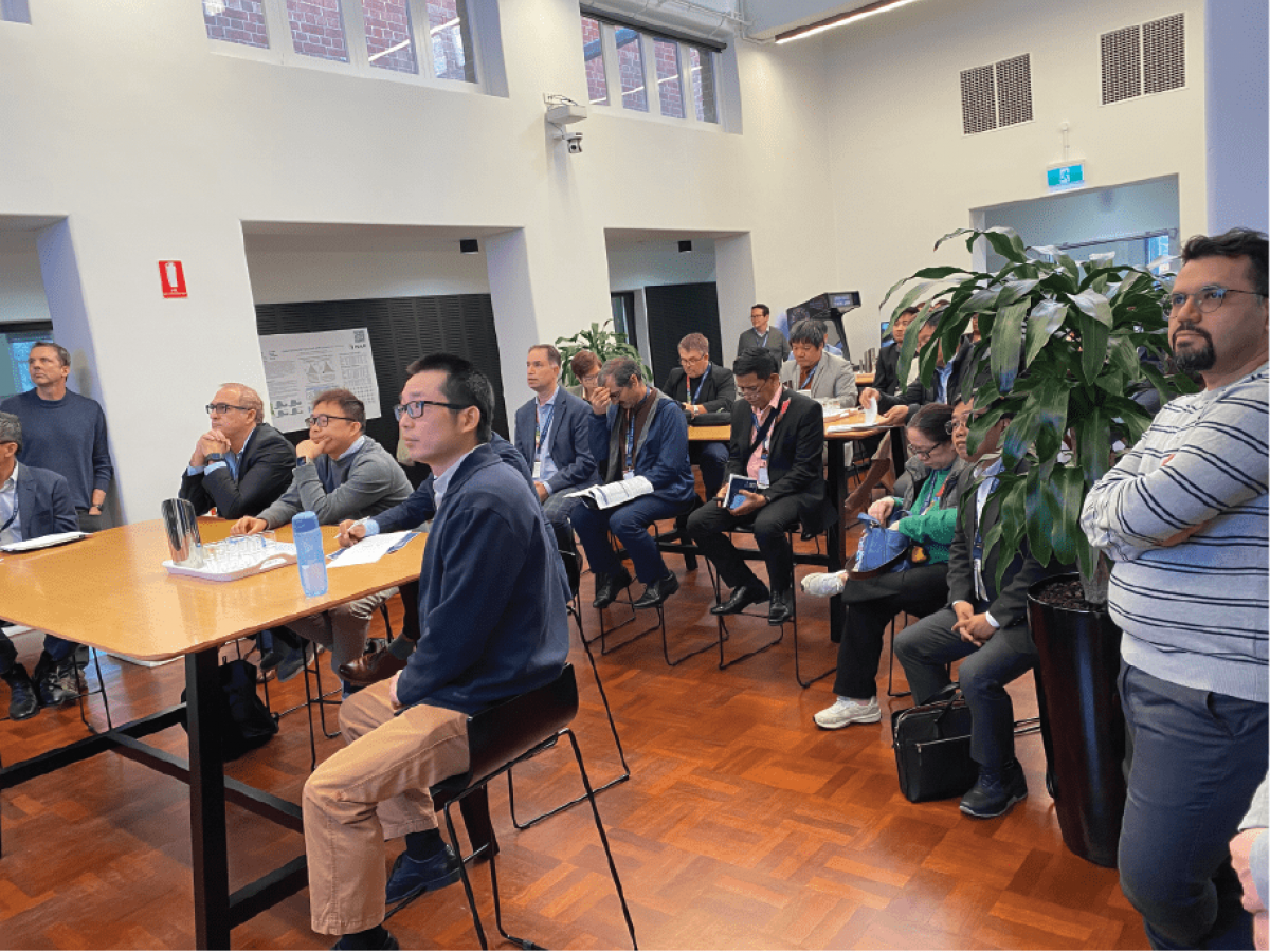 Members of the Asian Development Bank (ADB) tune in.