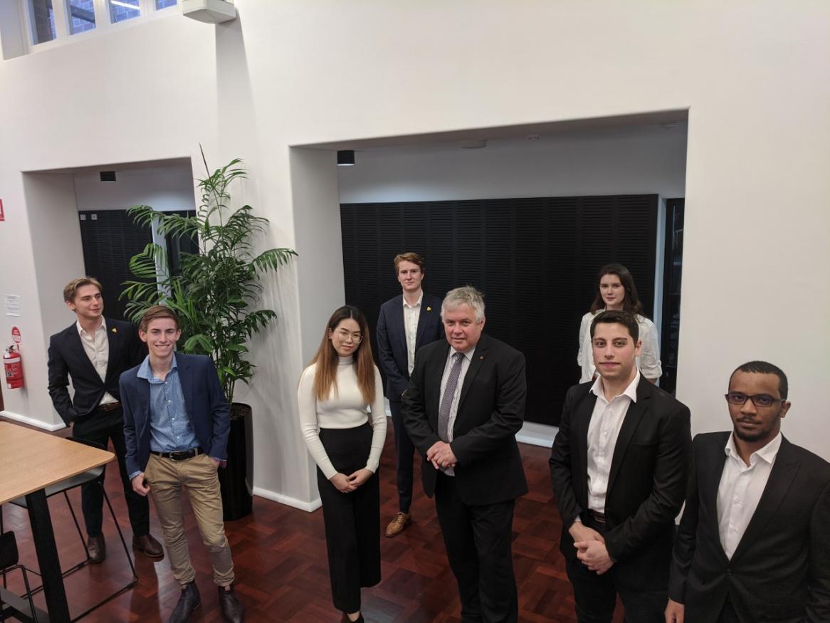 Group photo with senator Rex Patrick and students