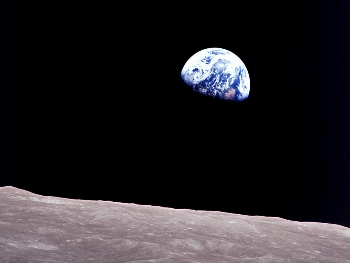 view Earth from the moon during Apollo 8 space mission