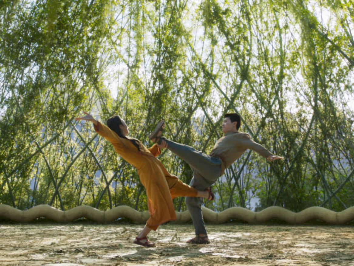 martial arts fight scene from Marvel movie Shang Chi