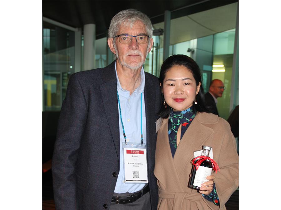 Wine Alumni Network Patron Patrick Iland with an alumna