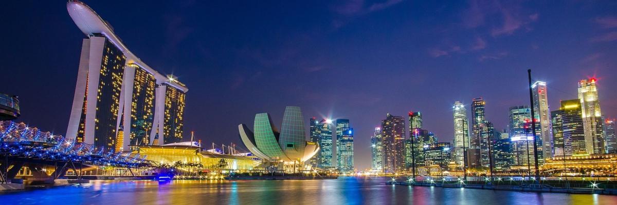A photo of Singapore at night