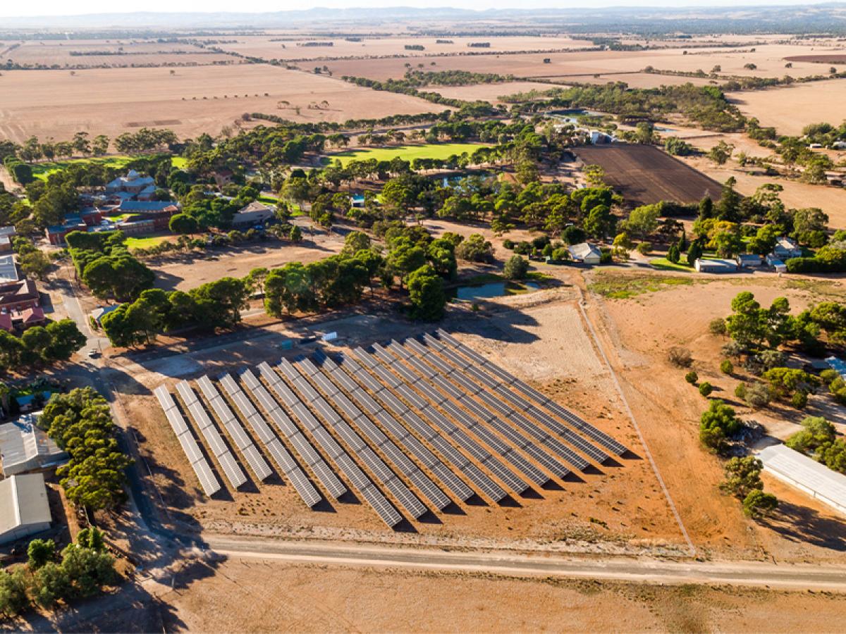 Aerial Roseworthy solar farm