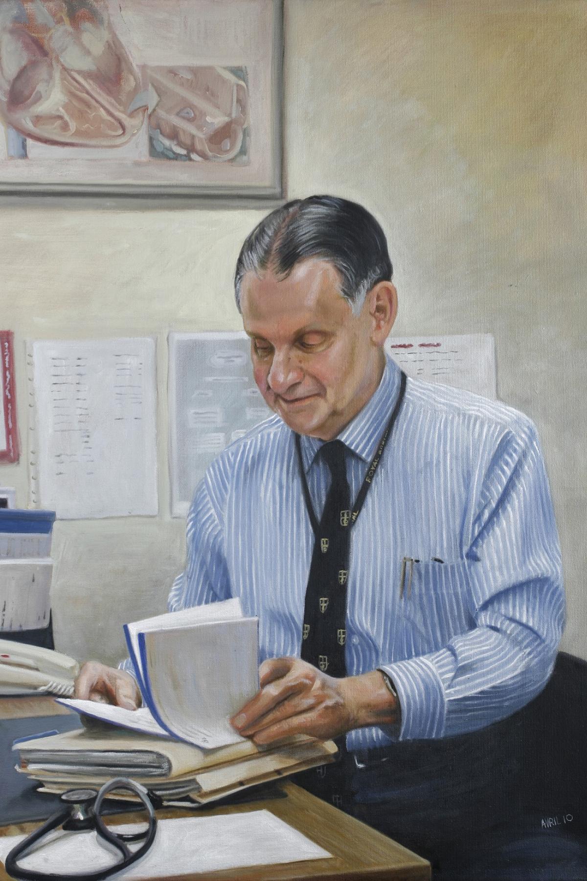 Emeritus Professor Derek Frewin AO – portrait by Avril Thomas,