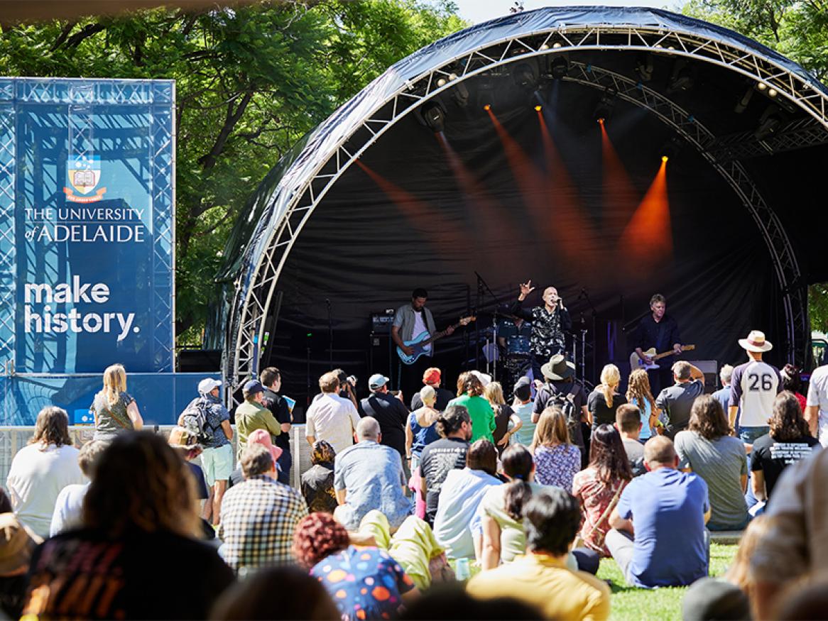 Peter Garrett performing at the Here for Good concert, March