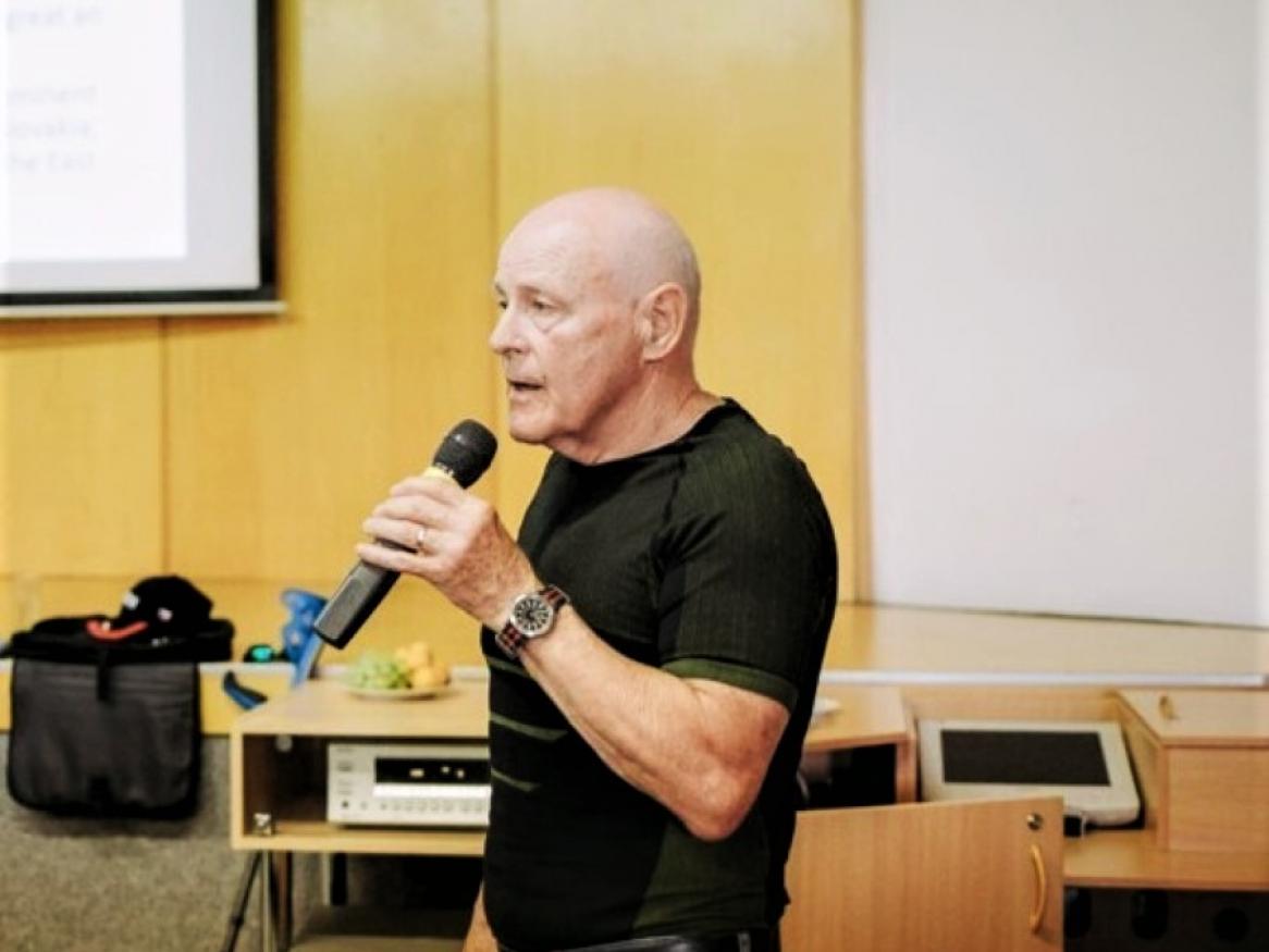 Dave Birkett speaking at an event