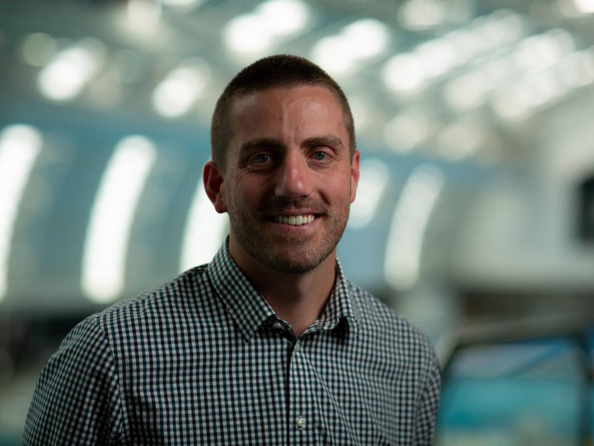 A portrait of Matt smiling at the Marion Swimming Centre