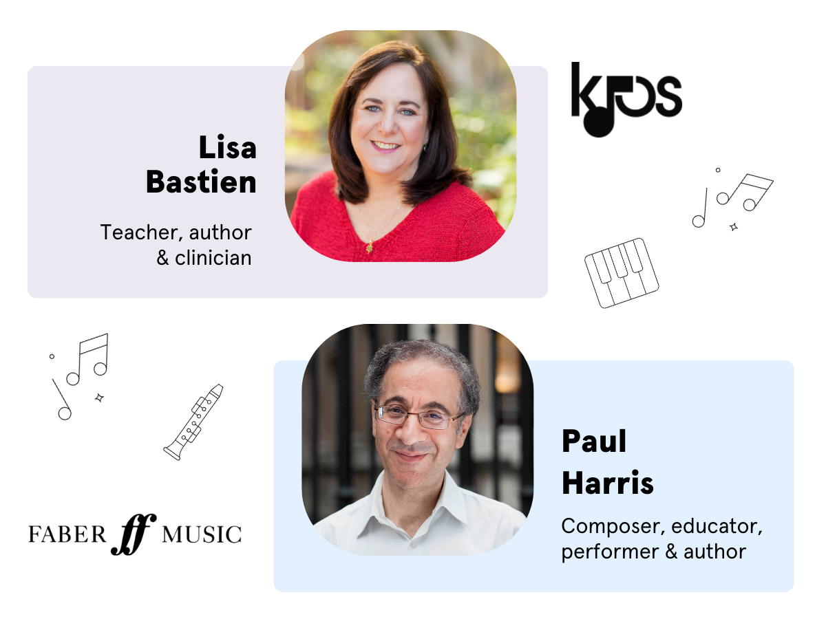 Lisa Bastien and Paul Harris photographs with publisher logos