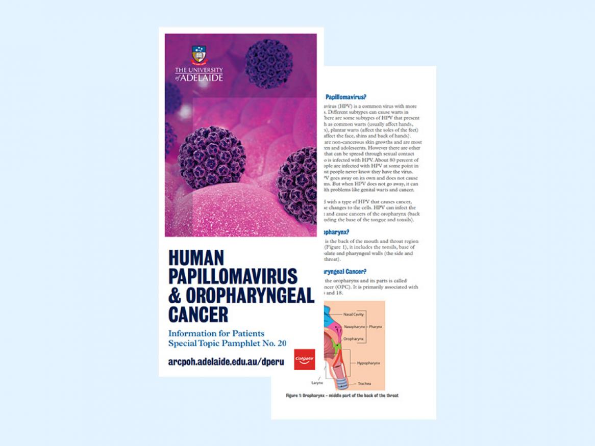 View the patient pamphlet on human papillomavirus and oropharyngeal carcinoma