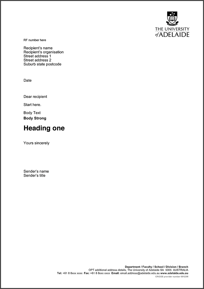 A4 mono letterhead