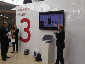 Dominik Linz presenting moderated poster at EHRA 2019