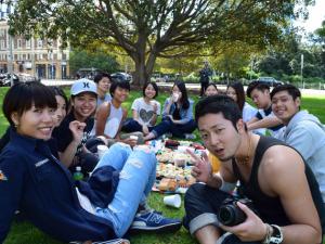 ELC students having a picnic