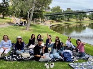 Group photo of the ELC's Connection Program during a picnic