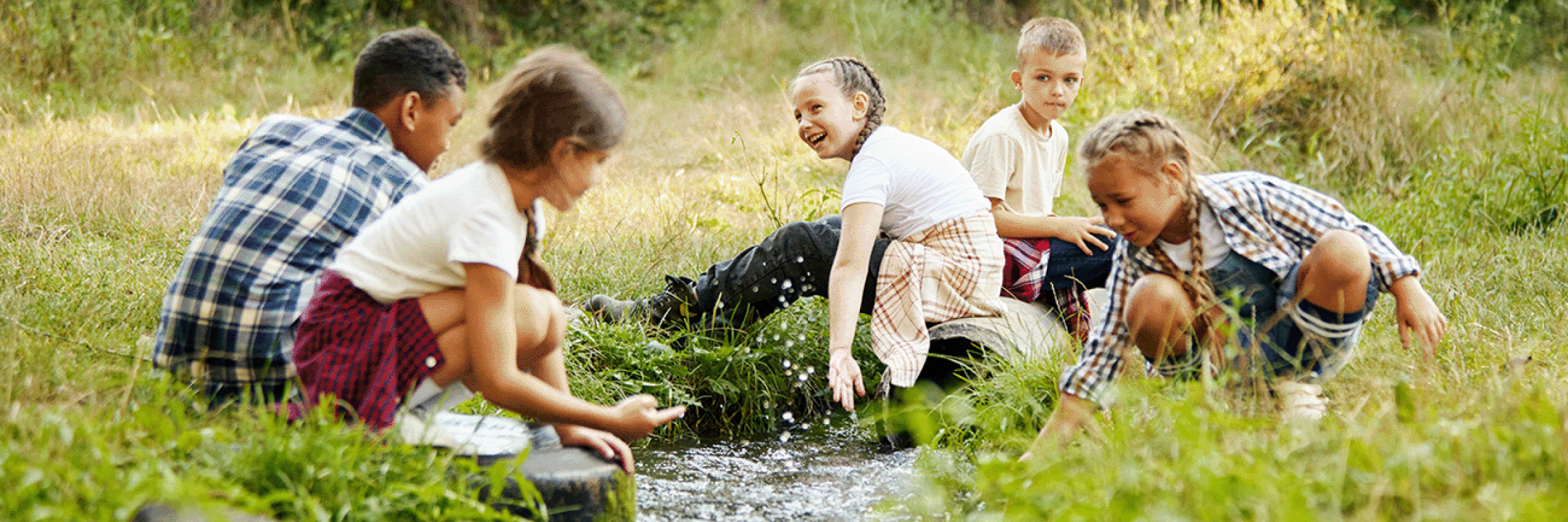 Kids playing in nature