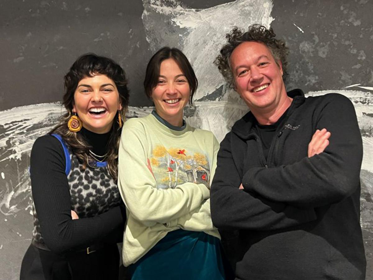 Prof Andy Lowe with Tiahni Adamson and Shannon Evenden