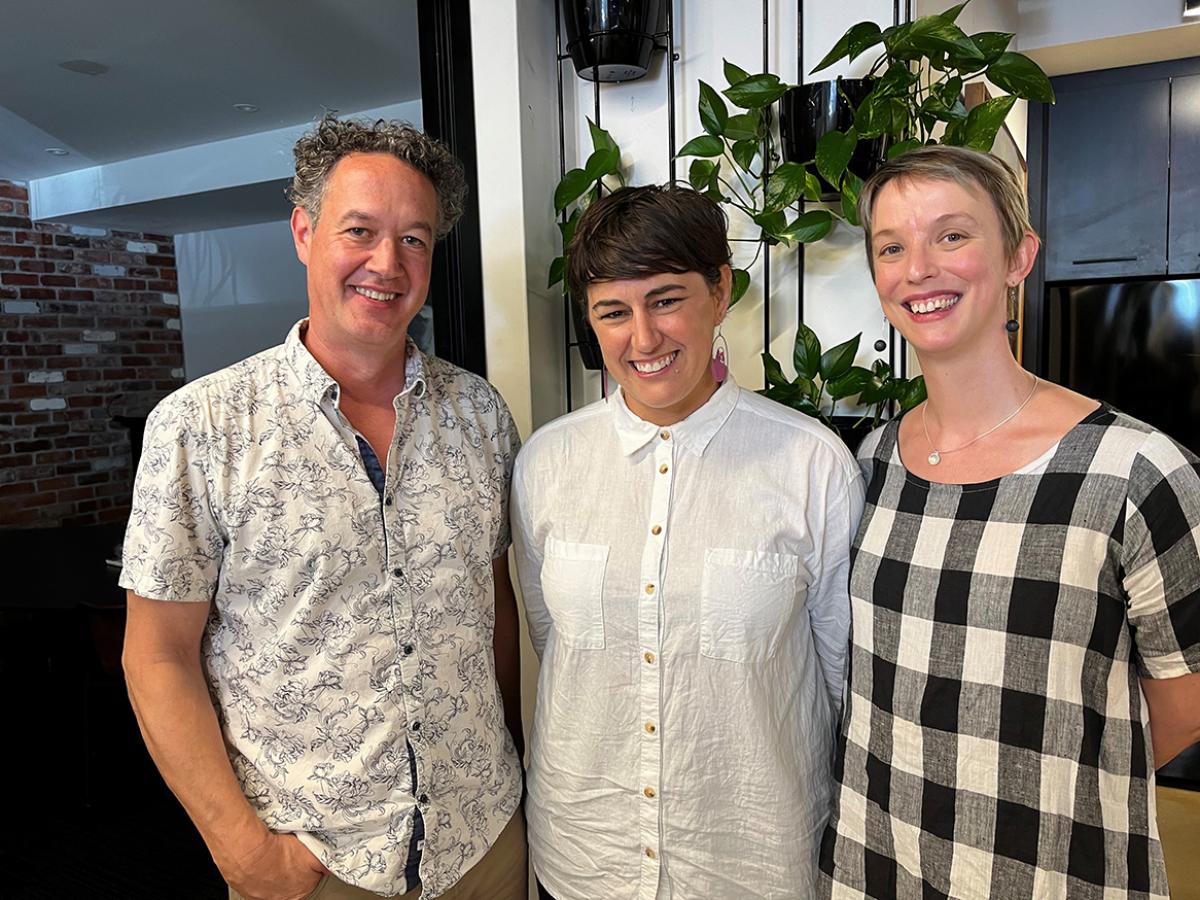 Prof Andrew Lowe with Dr Phillipa McCormack and Dr Kerryn Brent
