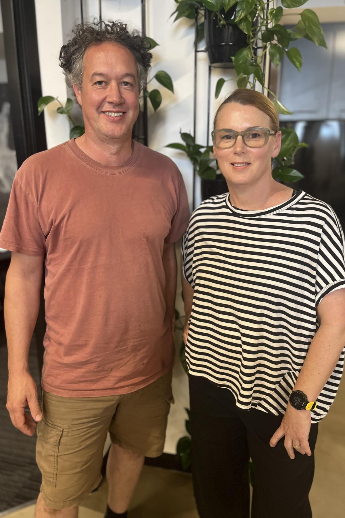 Professor Andy Lowe and Sarah Keenihan