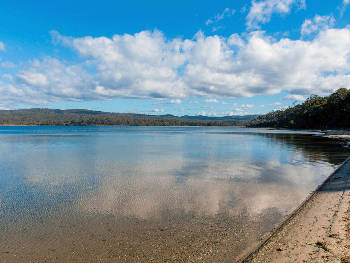 Wallagoot Lake in Bournda National Park, South Coast NSW, Australia