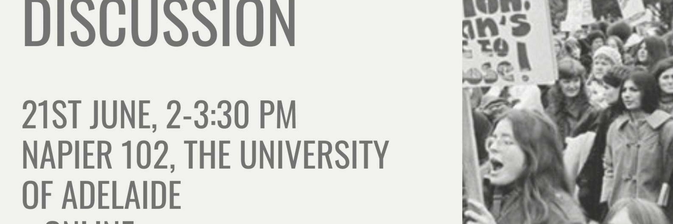 Roe V Wade Event poster with title time and information