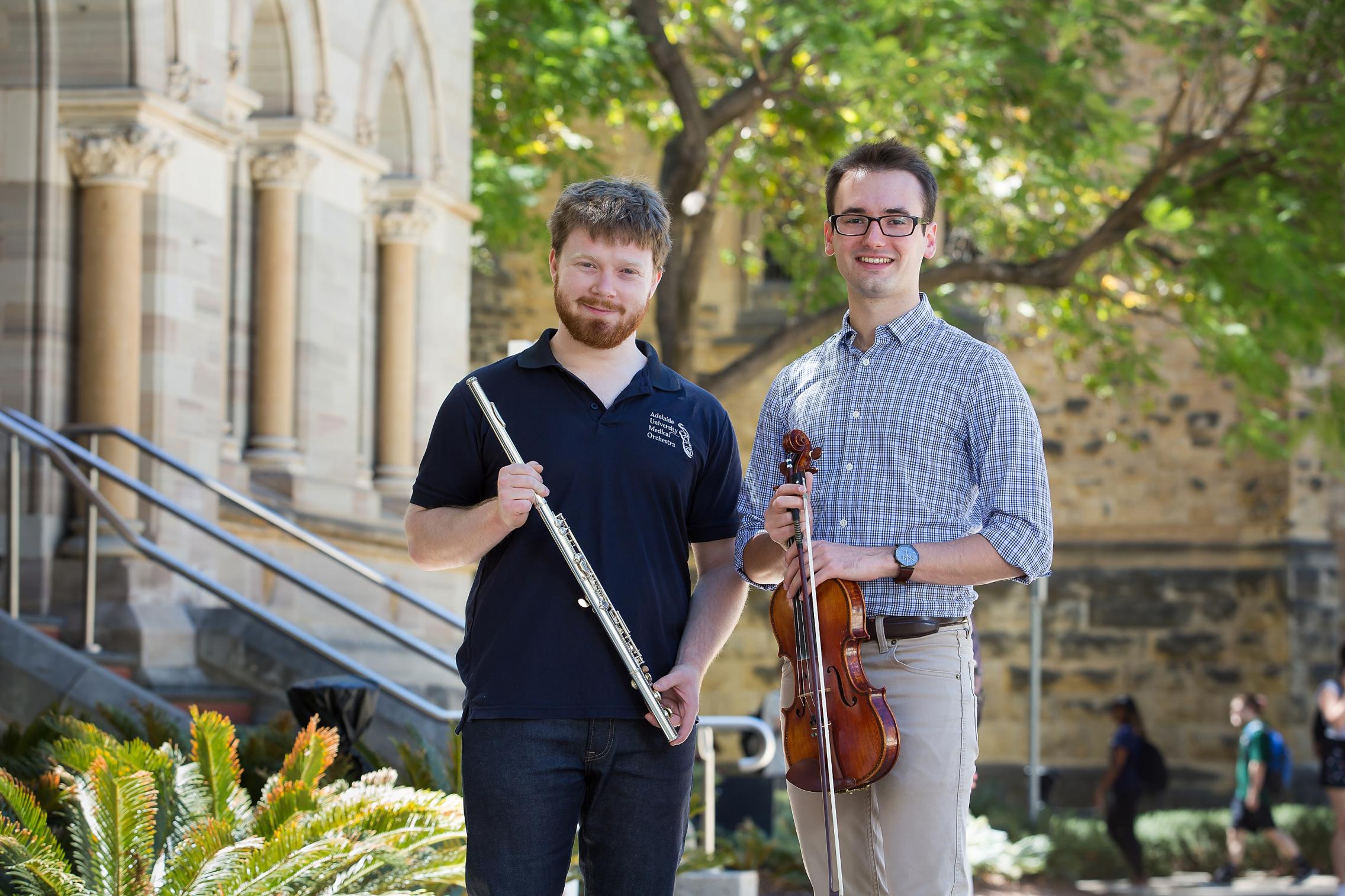 Adelaide University Medical Orchestra's Thomas Johns and Michael Riceman