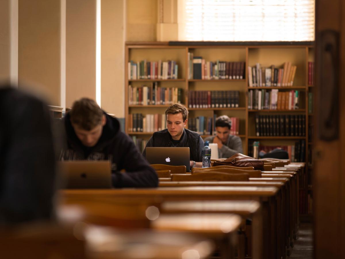 Students study in the Barr Smith Library.