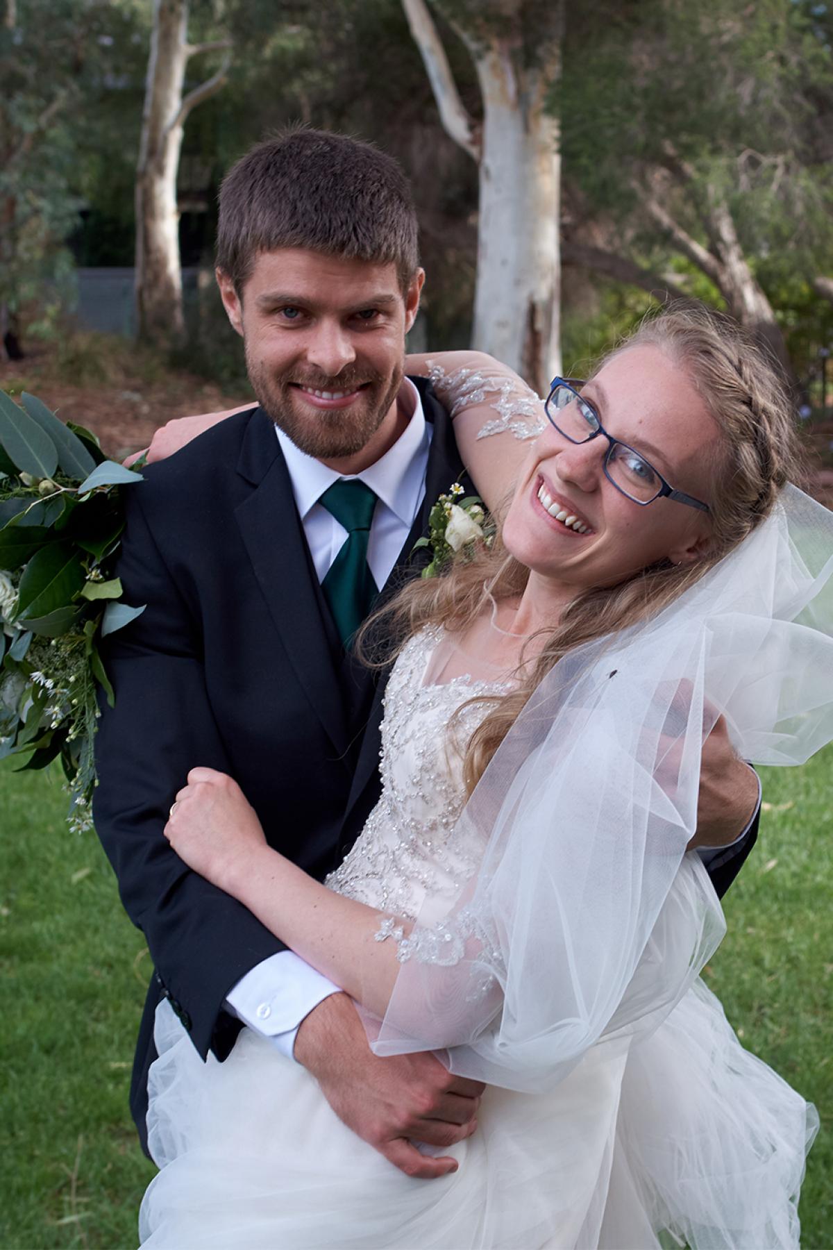 David and Elsabeth on their wedding day