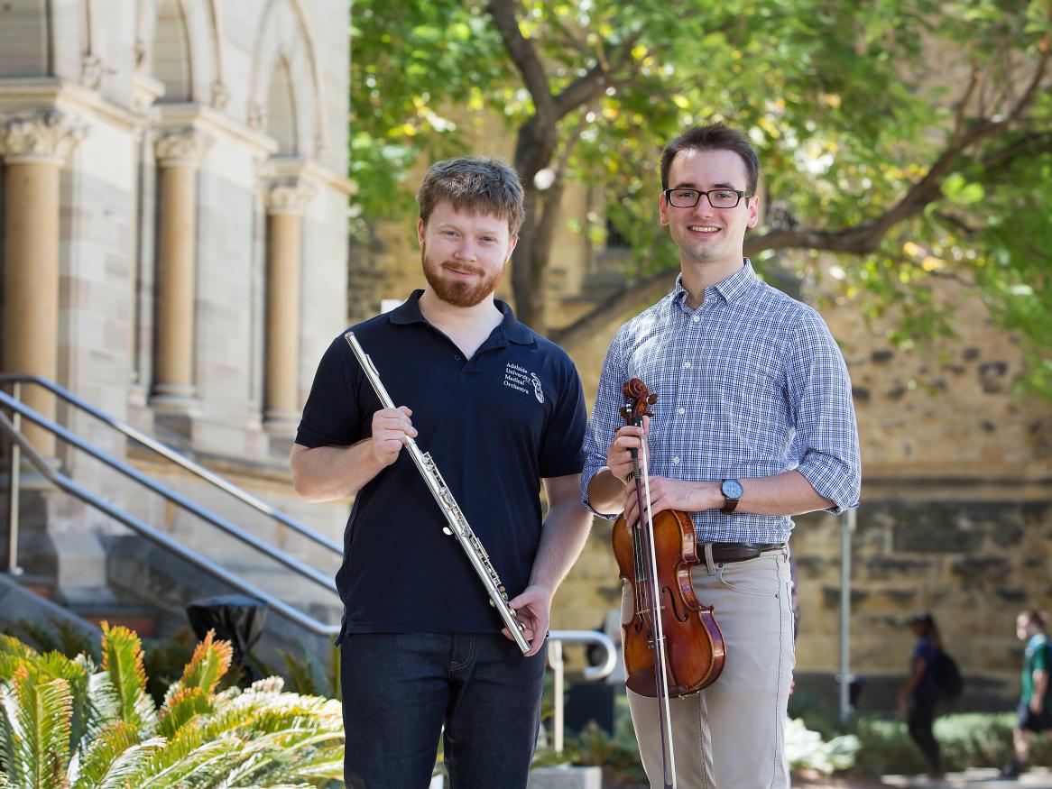 Adelaide University Medical Orchestra's Thomas Johns and Michael Riceman