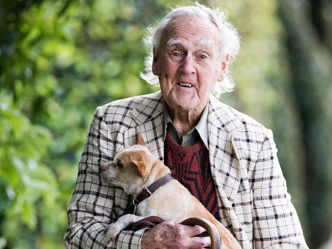 Warren Hicks with his dog Jack