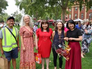 Professor Jacqueline Lo (PVCI) with Student Life staff Brian Lew, Shawna Hooton, Debbie Chua, and Colleen Lewig