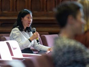 Ms Angela Qin, AUU President, participating in the panel Q&A