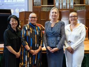 L-R: Professor Jacqueline Lo, UofA; Ms Julie-Ann Guivarra, DFAT; Ms Jodie Hatherly, Santos; Ms Grace Mayor, UofA