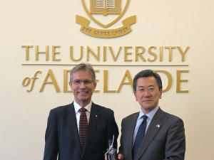 Vice-Chancellor Professor Peter Høj AC and H.E. Ambassador Shingo Yamagami