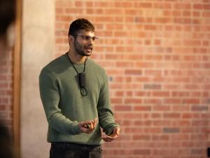 Galen Pereira presenting at Falling Walls Lab Adelaide 2025