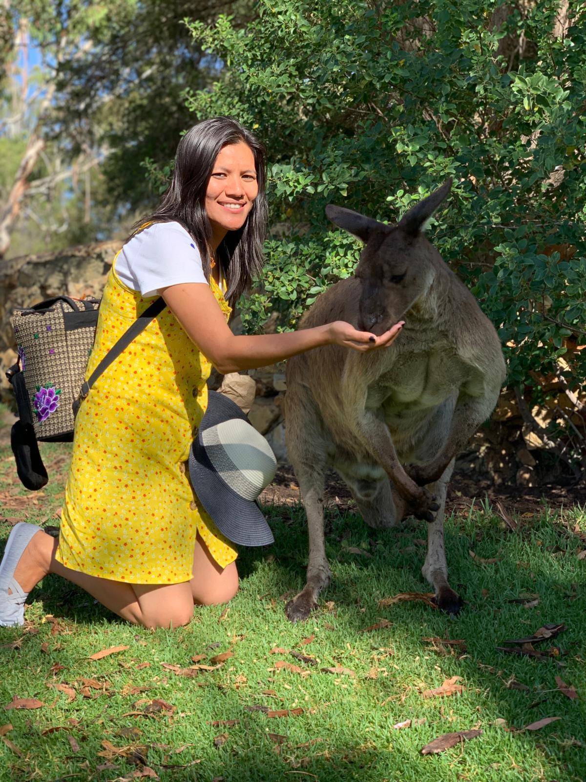 Preeti with kangaroo