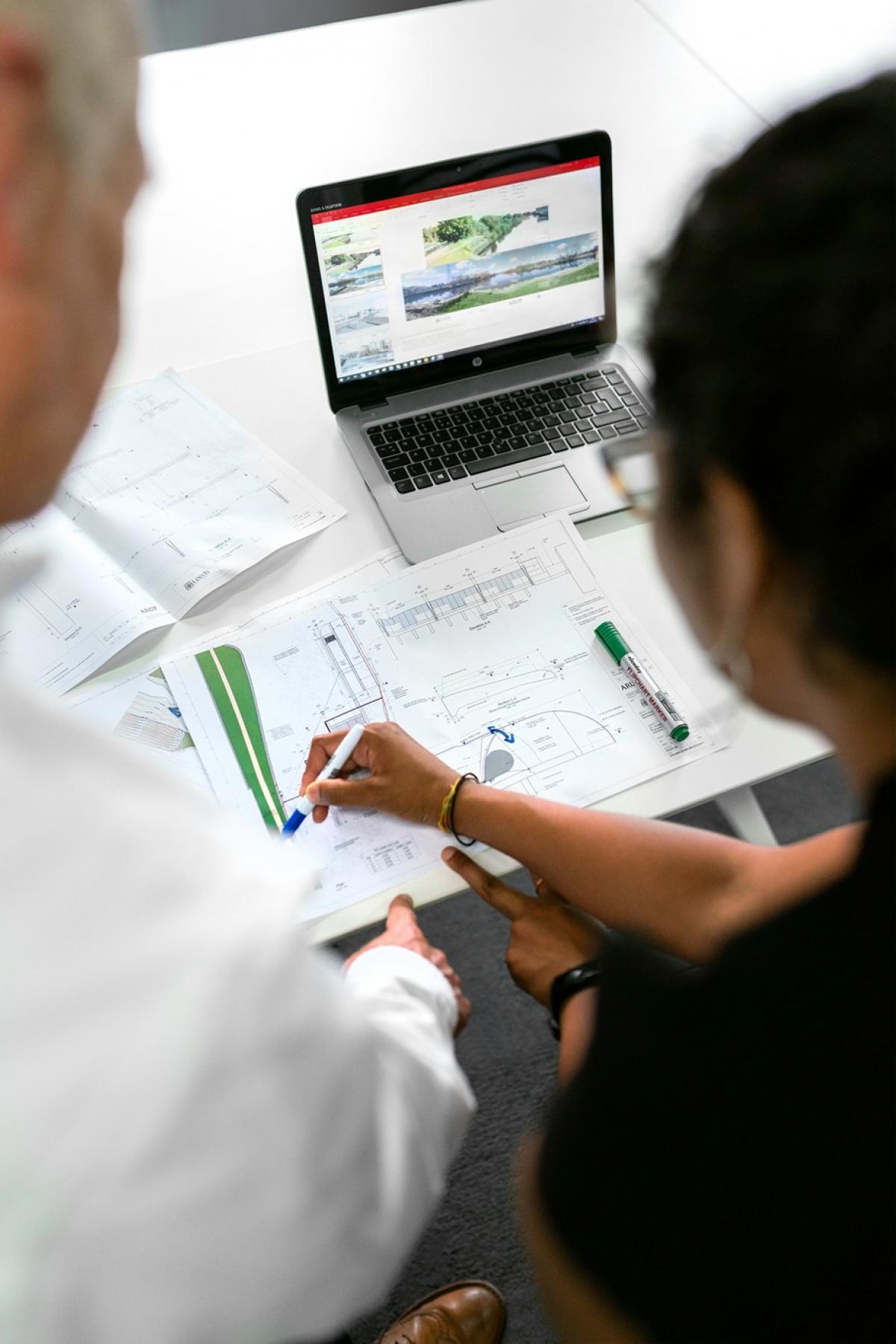 Two engineers collaborating