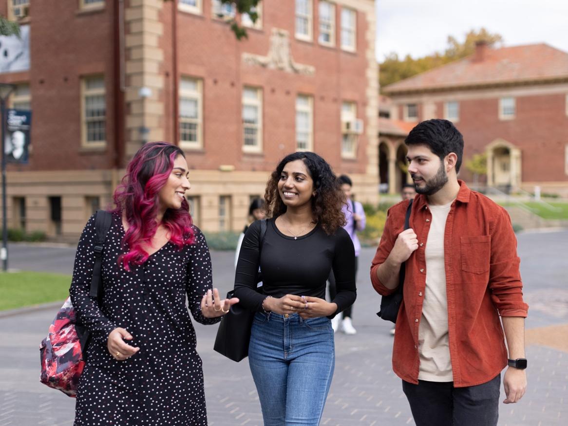 Students walking
